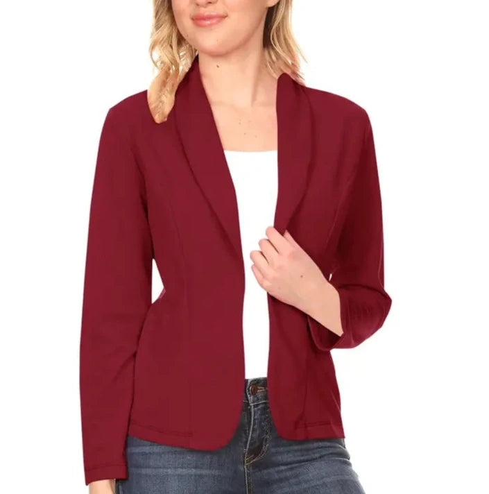 Long Sleeves Solid Blazer Jacket